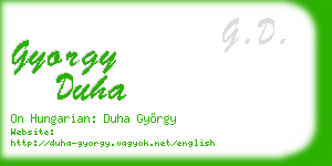 gyorgy duha business card